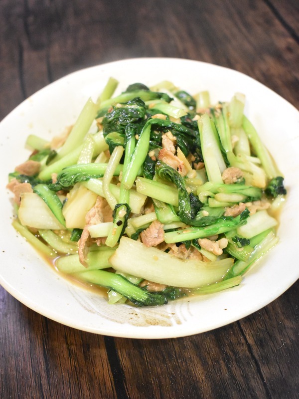 ターサイと豚肉のにんにく炒め (6)