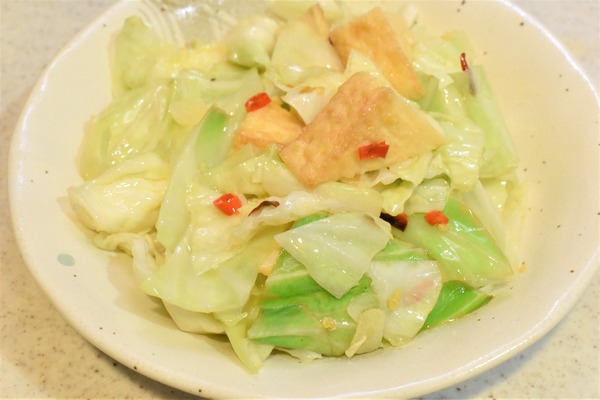 厚揚げとキャベツのピリ辛炒め (6)