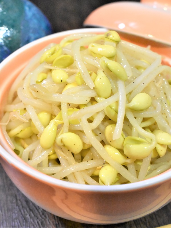 豆もやしの辛子あえ (1)