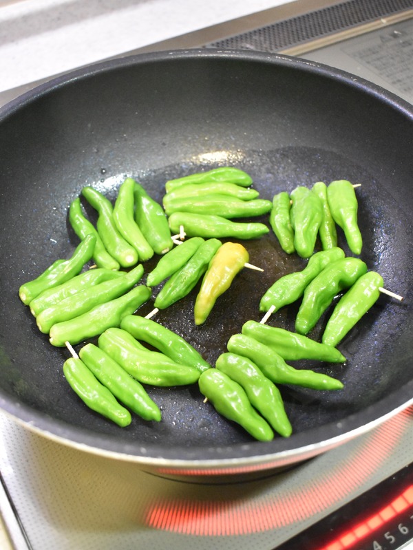 しし唐の簡単串焼き (3)