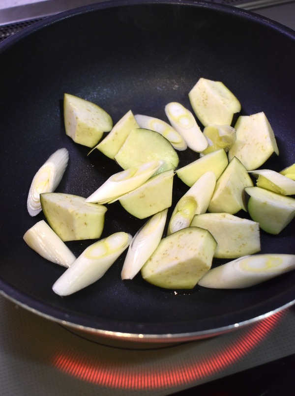 茄子と白ねぎのゆず炒め (3)