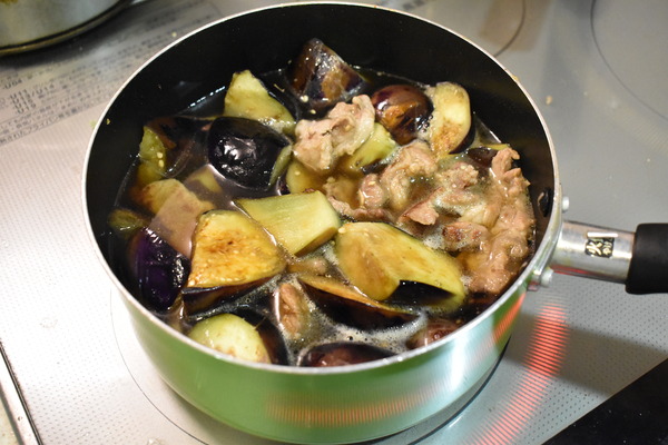 茄子と豚肉の醤油煮 (5)
