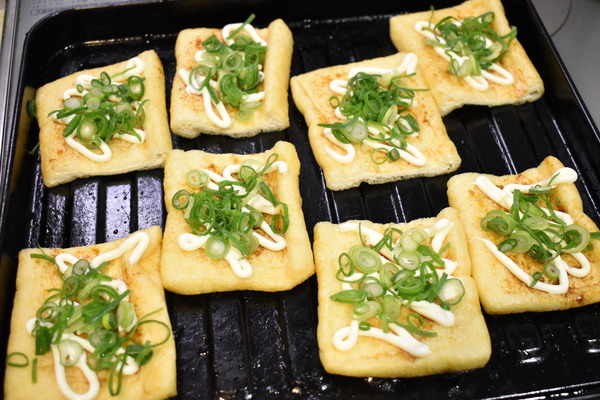 油揚げのねぎマヨ焼き (4)