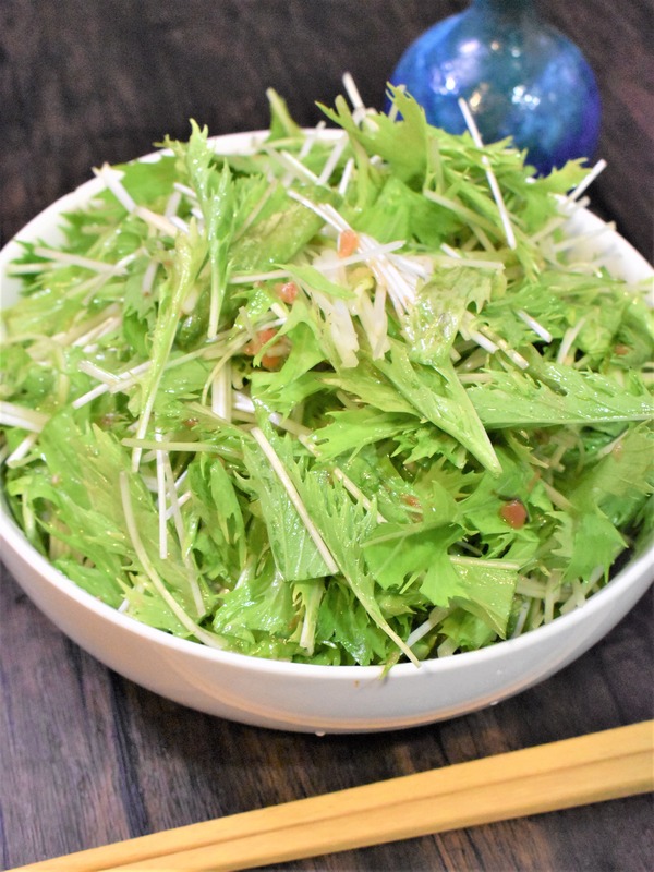 水菜の梅和え (2)