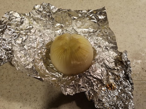 新玉ねぎの丸焼き (4)