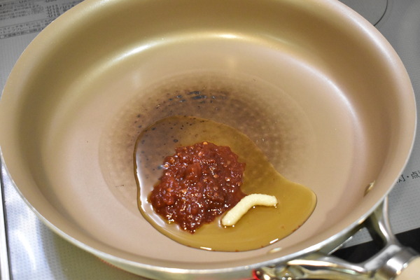白菜の唐辛子味噌炒め (4)