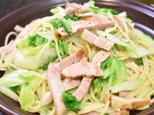 ベーコンと白菜のあっさりパスタ (1)