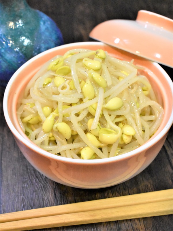 豆もやしの辛子あえ (2)