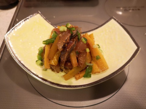 鯵の沢庵和え (4)