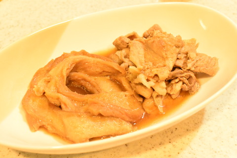 豚肉と車麩のにんにく味噌煮 (8)