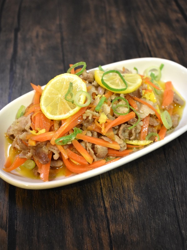 豚肉と人参のゆず炒め (6)