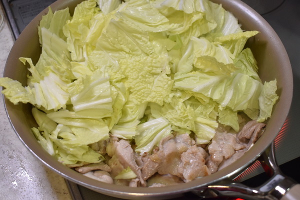 豚ばら肉と白菜の味噌炒め (4)