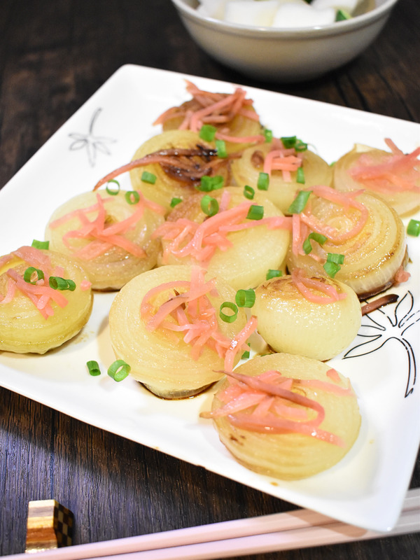 玉ねぎの紅しょうが焼き (2)