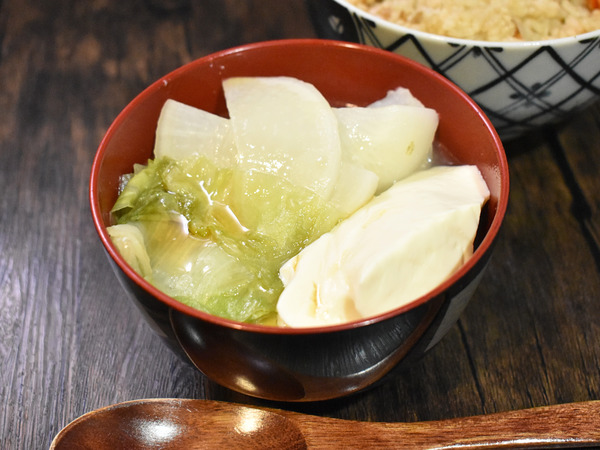 豆腐とレタスの中華スープ (2)