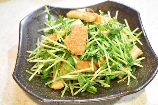 豆苗と厚揚げの甘辛炒め (6)