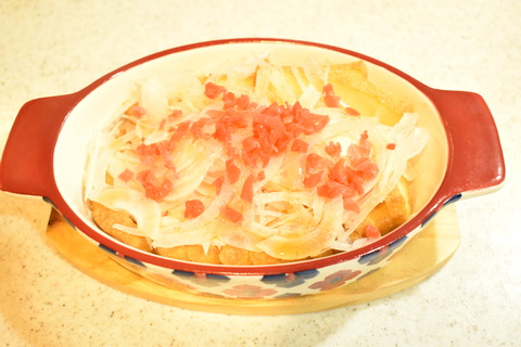 焼き厚揚げの新玉のせ (6)