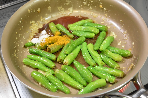 しし唐カレー炒め (5)