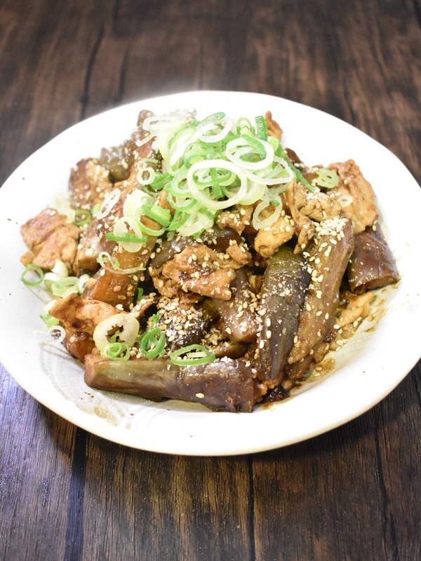 揚げ茄子と豚肉の味噌炒め (8)