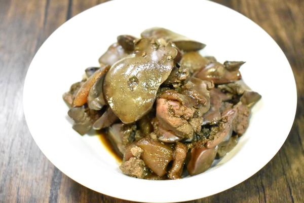 鶏レバーのリンゴ煮 (7)