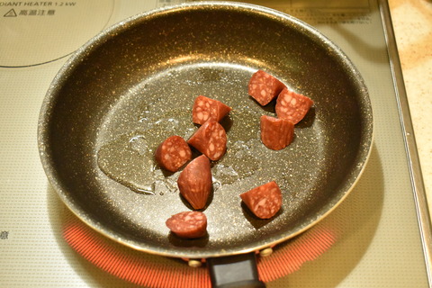 カルパスとしめじの醤油炒め (3)