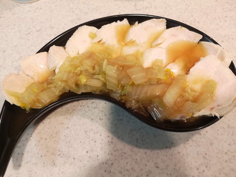 茹で鶏の柚子白菜ソース (9)