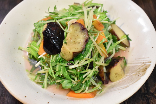 茄子と水菜のにんにく炒め (5)