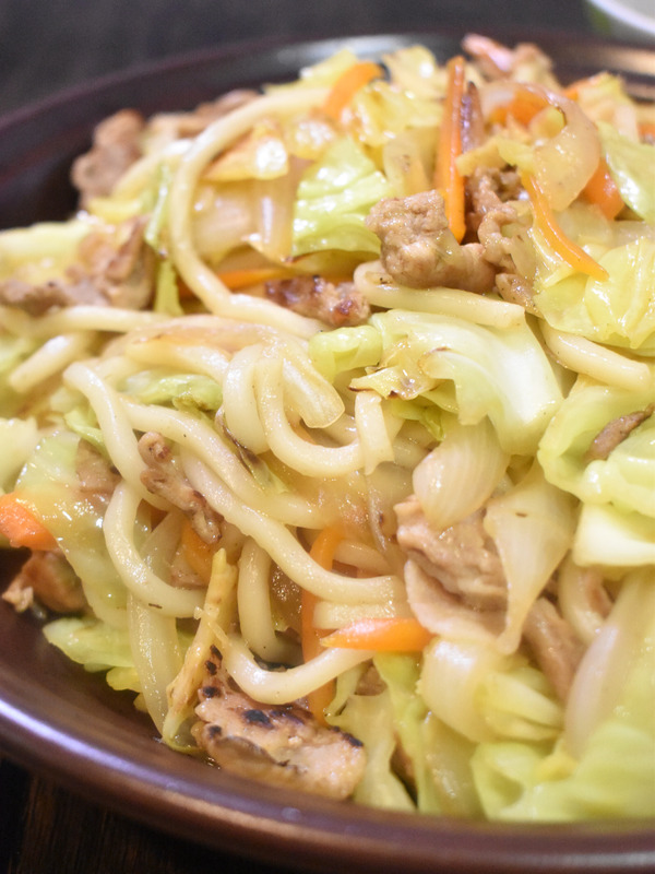納豆のたれ焼うどん (1)