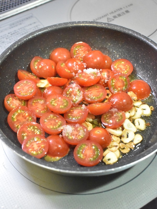 ミニトマトのさっと炒め (4)