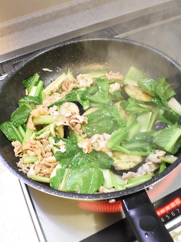 揚げ茄子と豚肉の甘辛炒め (6)