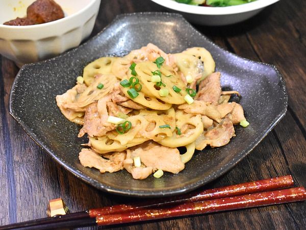 豚肉と蓮根のさっぱり炒め (2)