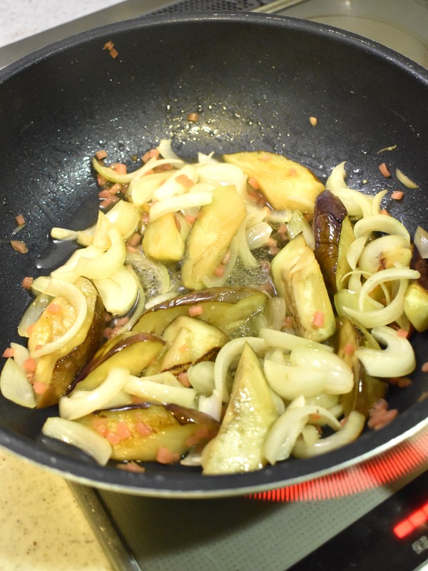 茄子の紅しょうが炒め (5)