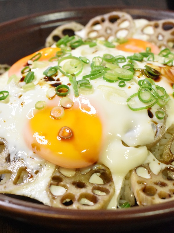 レンコン目玉焼き丼 (1)