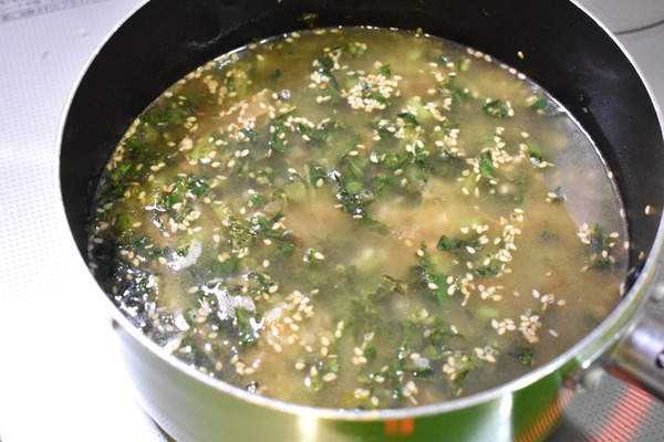 大根の葉の炊き込みご飯 (9)
