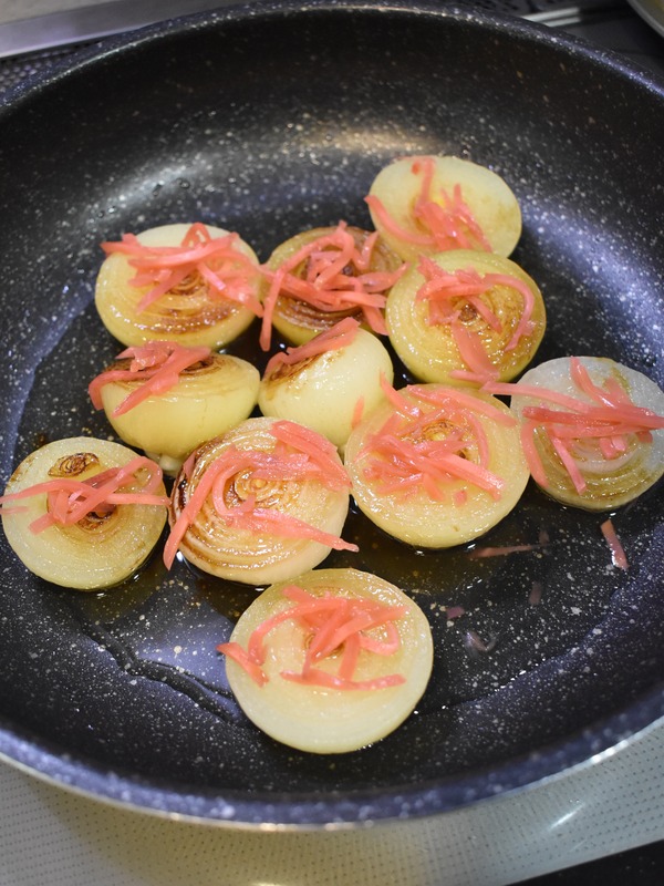 玉ねぎの紅しょうが焼き (4)