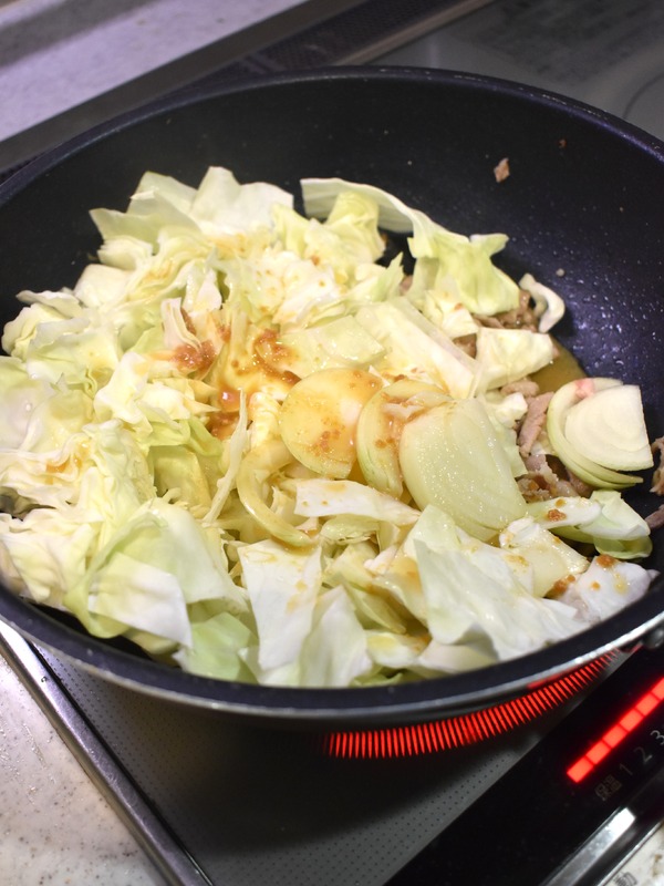 豚肉とキャベツの味噌炒め (4)