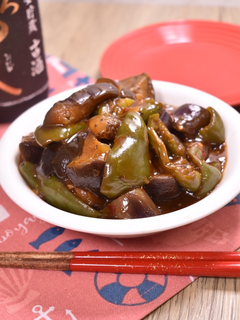 茄子とピーマンのチリソース煮 (1)