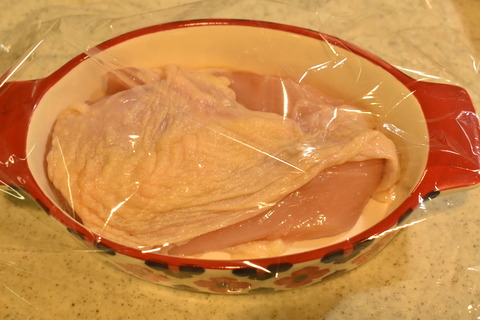 鶏むね肉のレンジ蒸し (3)