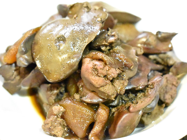 鶏レバーのリンゴ煮 (1)