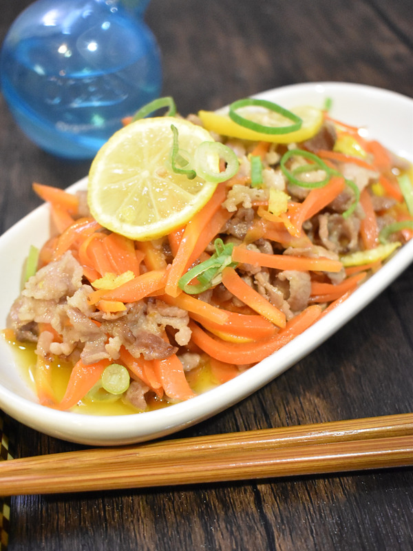 豚肉と人参のゆず炒め (2)