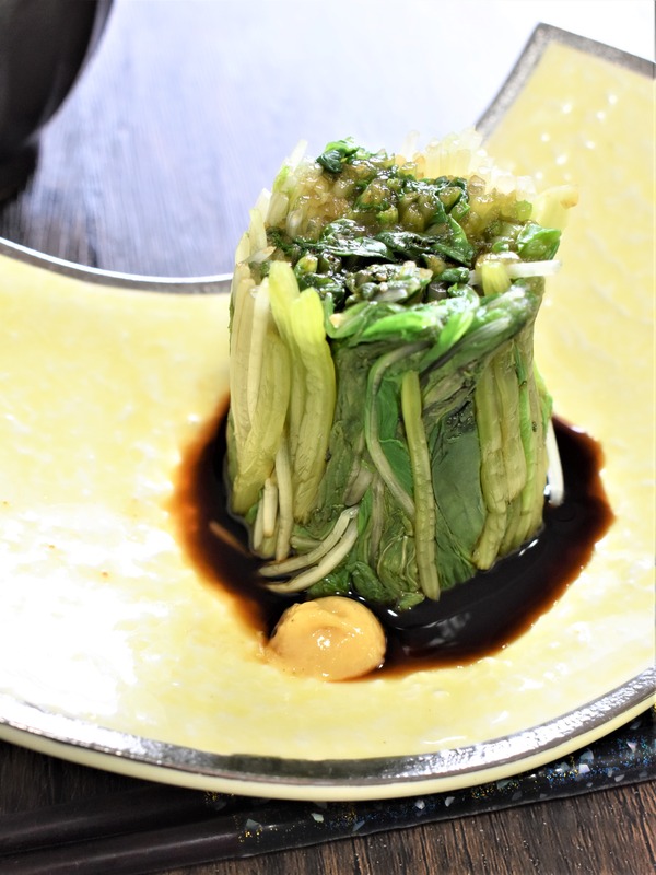 ほうれん草と水菜のシャキシャキお浸し (2)