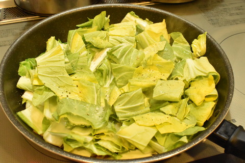 白菜とハムのバター炒め (5)