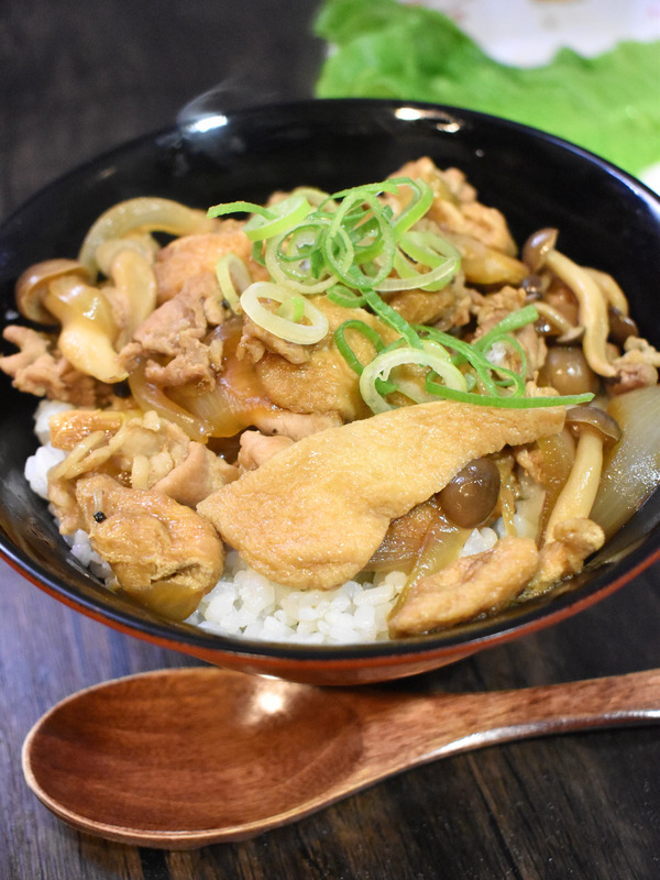 油揚げ豚丼 (2)