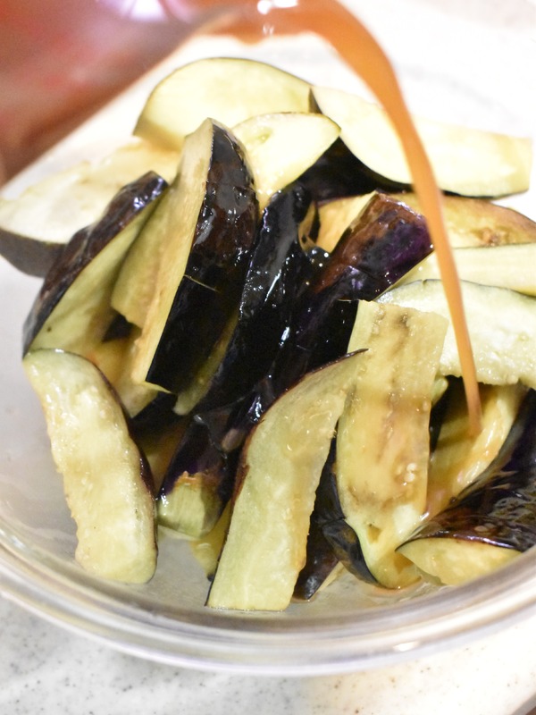 揚げ茄子のトマト酢和え (5)