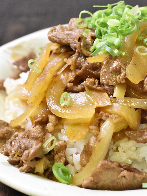 セロリ牛丼 (1)