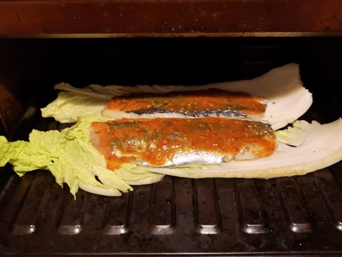 鯵の辛味噌焼き (4)