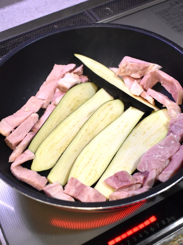 茄子とハムのごろごろソテー (4)