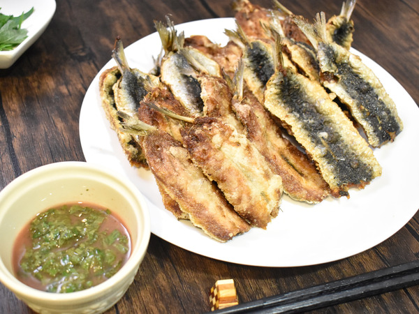 鰯の唐揚梅紫蘇ソース (2)