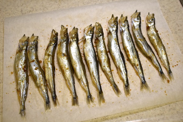 ししゃものにんにく醤油焼き (3)