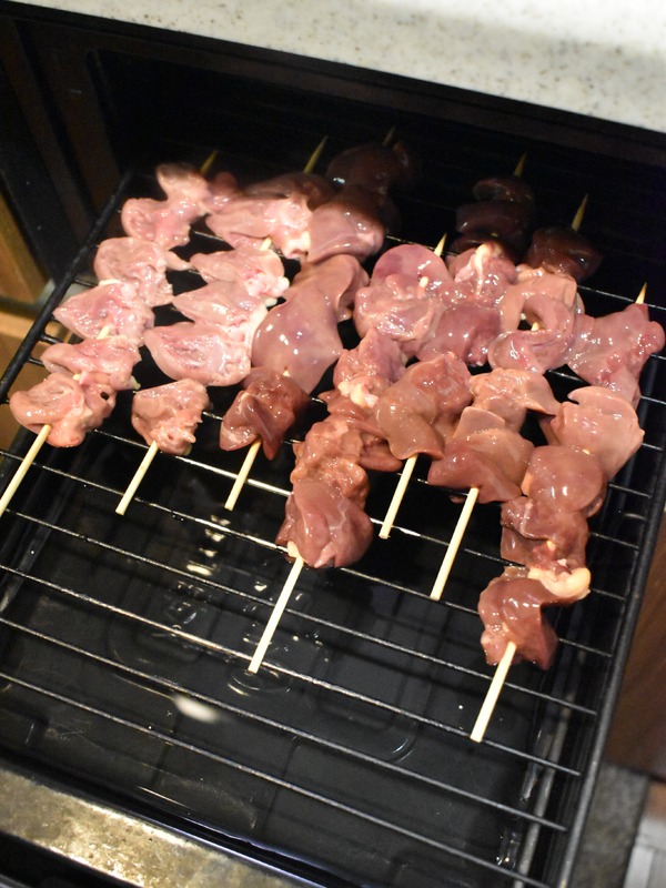 鶏肝串焼き (7)