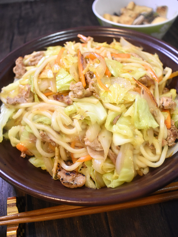 納豆のたれ焼うどん (2)